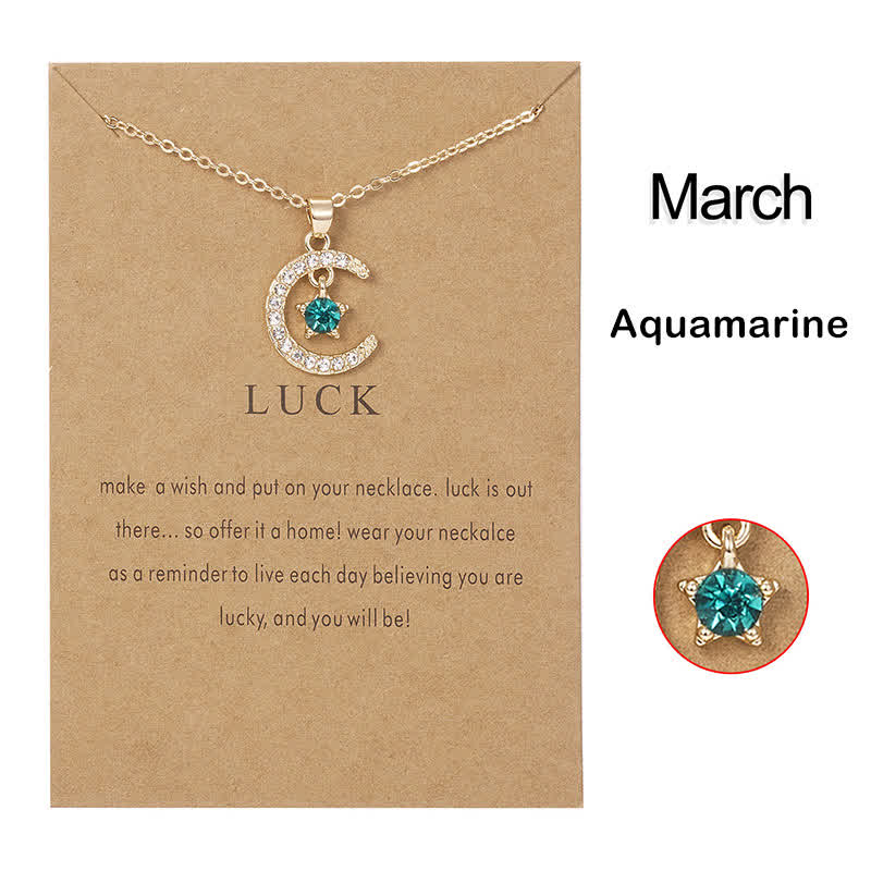 Olivenorma Month Birthstone Star Creative Gift Card Necklace - image 20