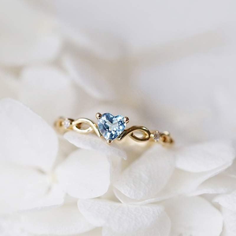 FREE Today: The Eternal Heart - Birthstone Ring - Gold-Blue - 14 - image 0