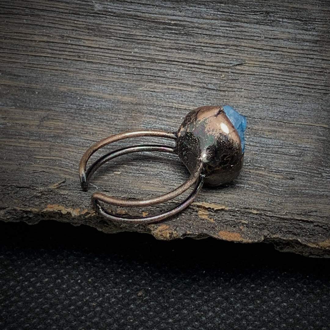 Olivenorma Natural Irregular Raw Stone Twelve Birthstone Adjustable Ring