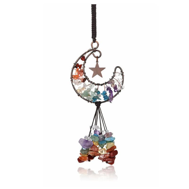 Olivenorma Moon And Star Chakra Crystal Wind Chime