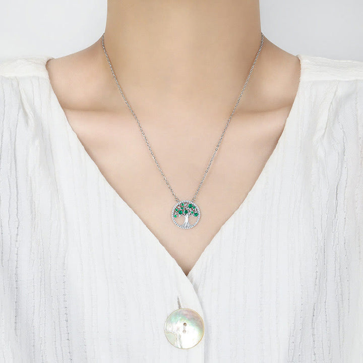 Olivenorma "Endless Growth" - Tree of Life Zircon Necklace