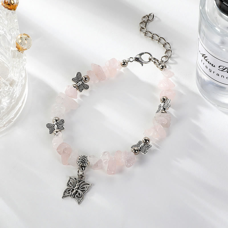 Olivenorma Colorful Crystal Rubble Butterfly Charm Bracelet