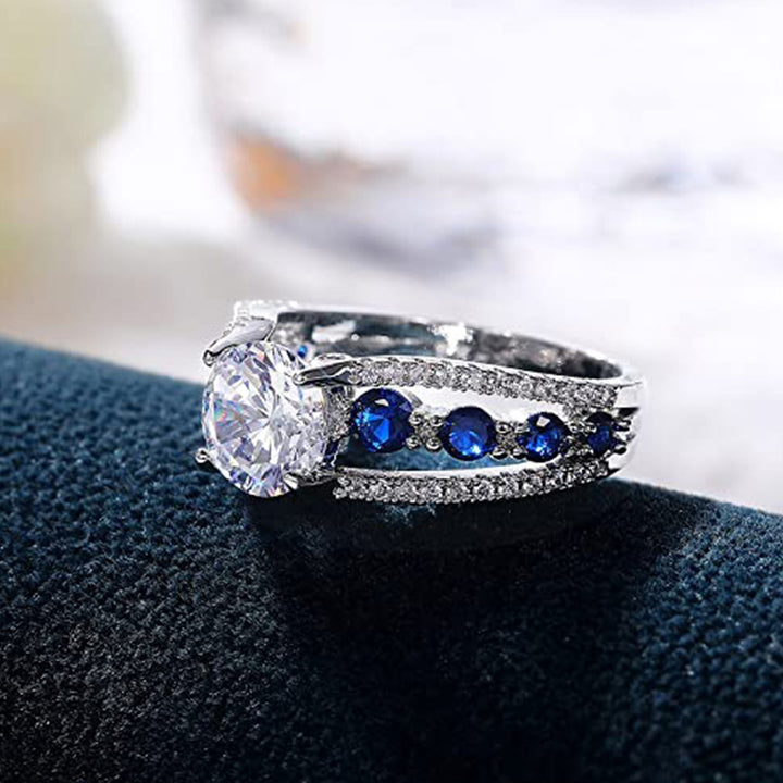 FREE Today: Creative Hollow Sapphire Blue Zircon Ring - image 4