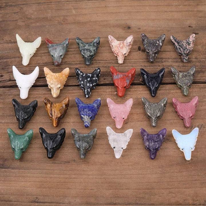 Olivenorma Spirit Guardian Wolf Head Crystal Carving Gemstone Decoration - image 2