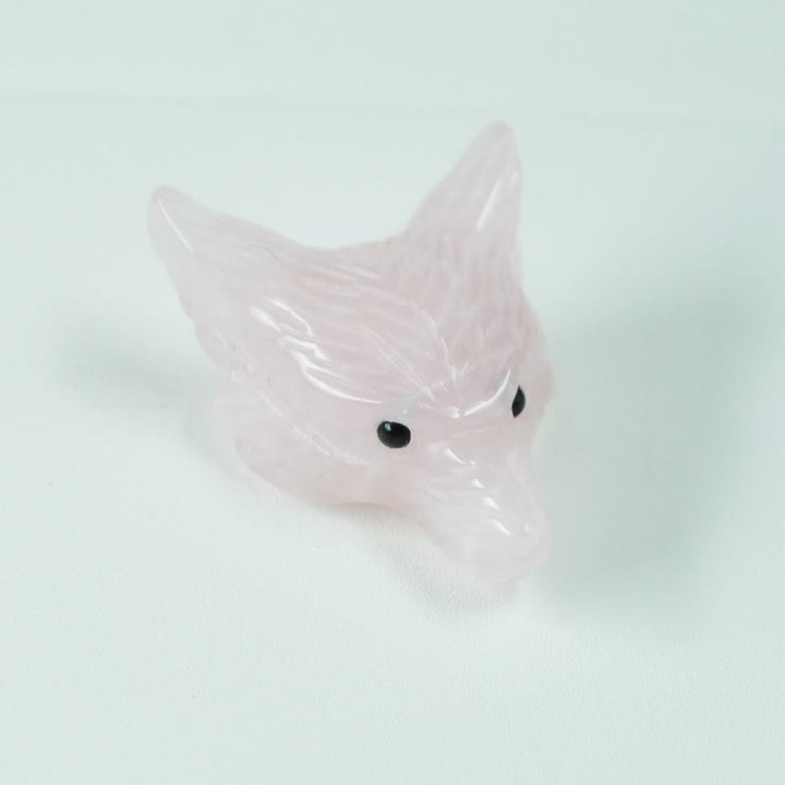Olivenorma Natural Crystal Carved Wolf Head Accessory Gemstone Decoration - Rose Quartz - image 18