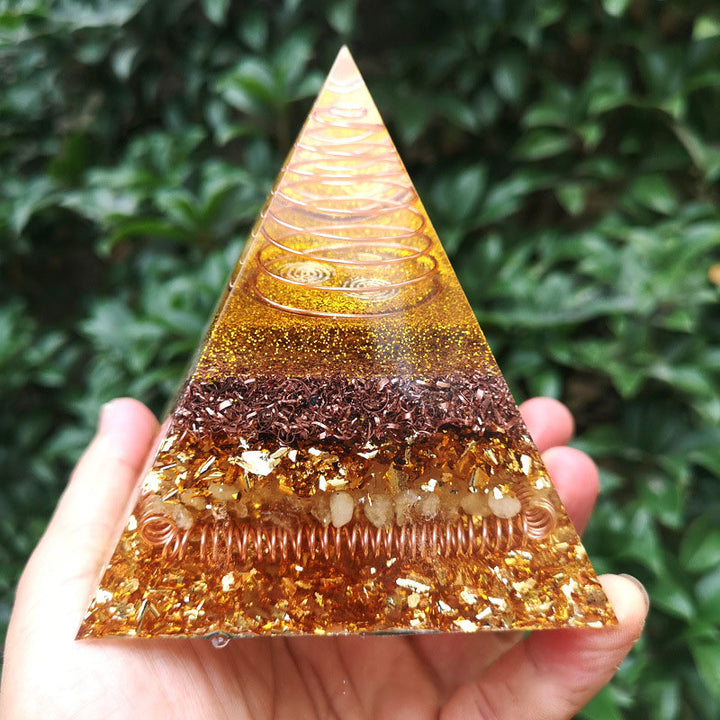 Olivenorma Clear Crystal Orgone Pyramid