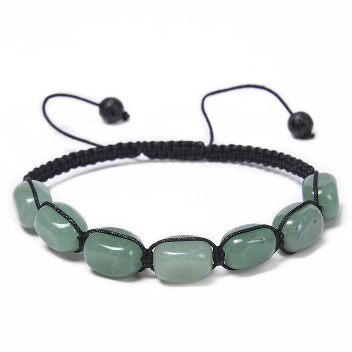 Olivenorma 7 Chakra Crystal Gemstone Bead Braided Wrap Men Bracelet  - Green Aventurine - image 7