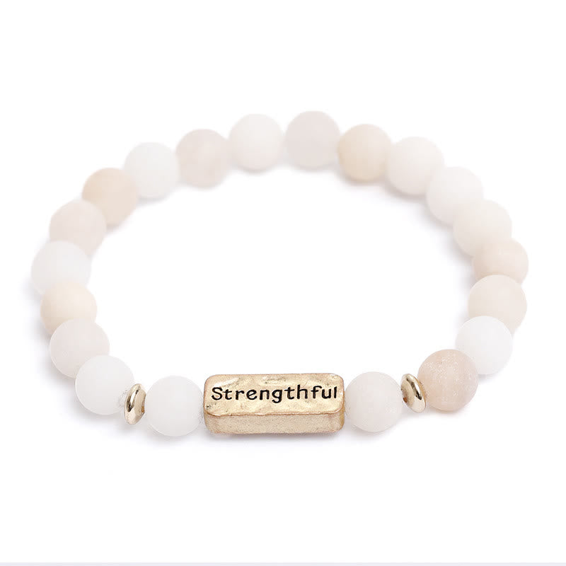 Olivenorma Natural Gemstone Strengthful Engraving Bracelet