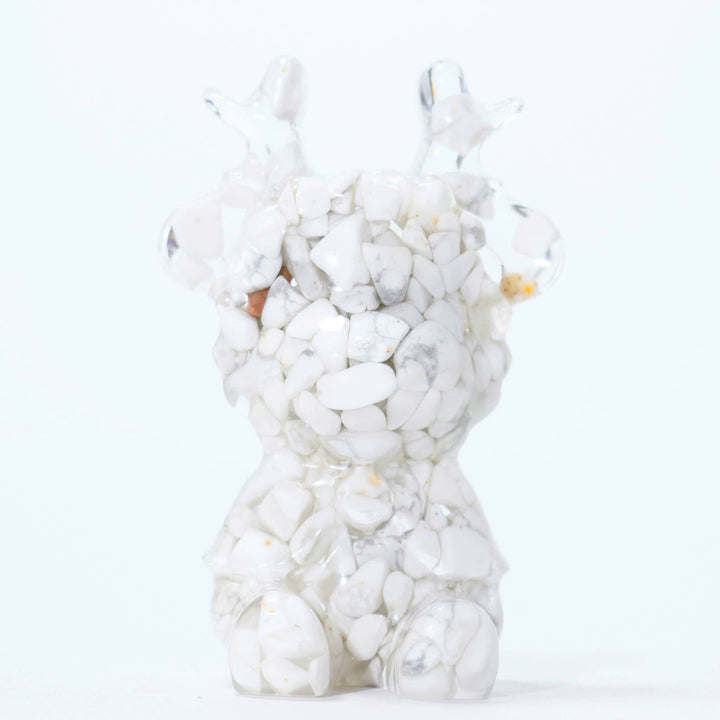 Olivenorma Natural Crystal Elk Ornament Gemstone Decoration - White Turquoise - image 11