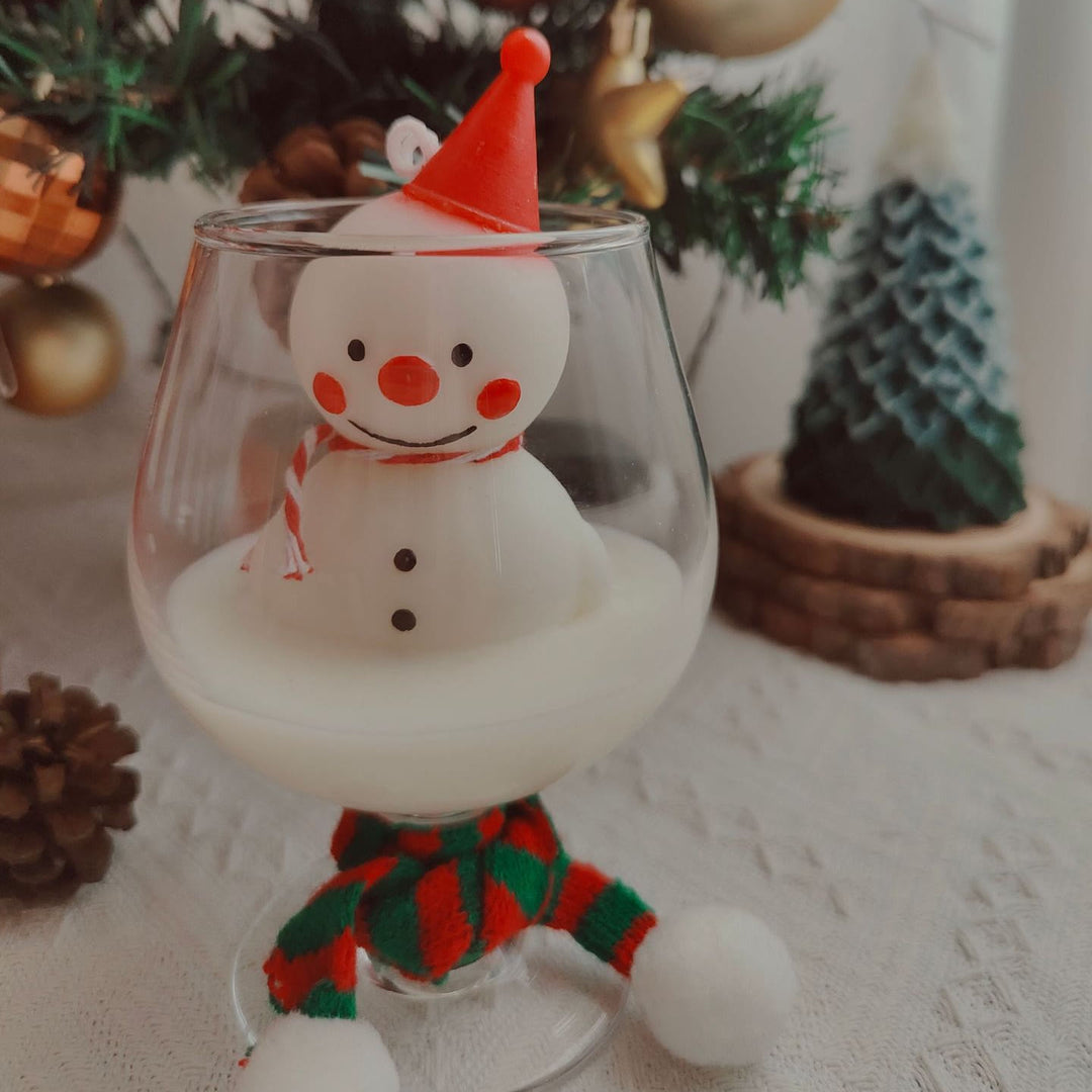 Olivenorma Christmas Santa Claus Snowman Elk Cup Candle