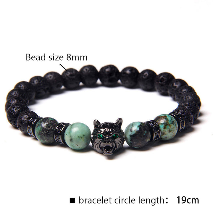 Olivenorma Green Aventurine Wolf Bracelet