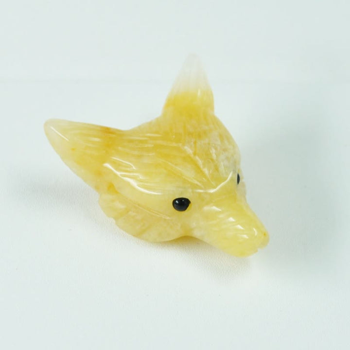 Olivenorma Natural Crystal Carved Wolf Head Accessory Gemstone Decoration - Yellow Jade - image 26