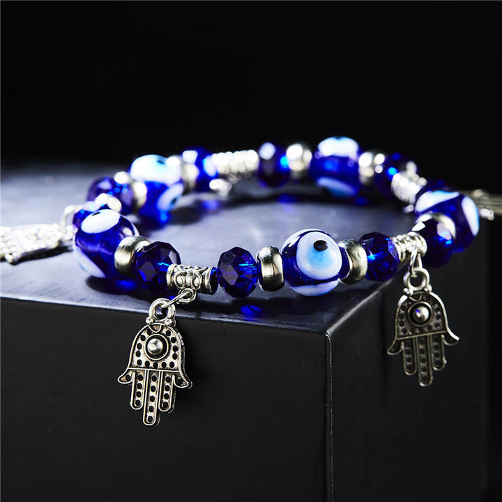 Olivenorma Evil Eye Hamsa Pendant Epoxy Zircon Bracelet