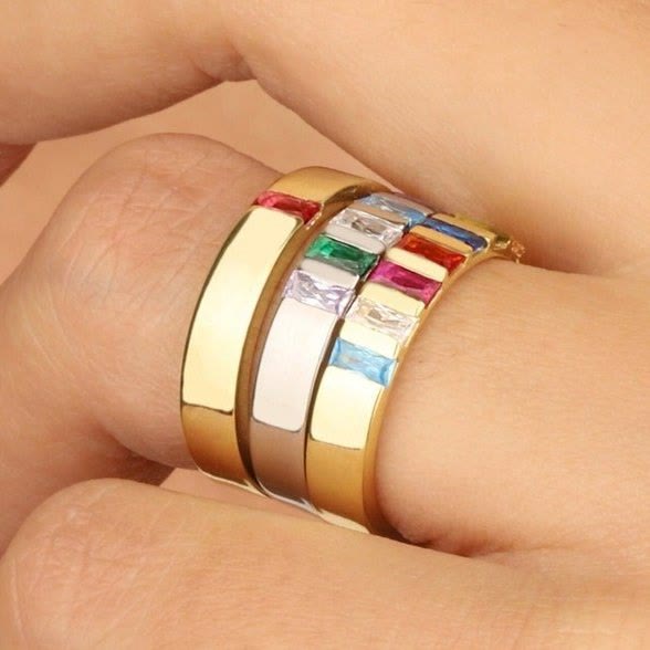 Olivenorma Mother Gifts Baguette Birthstone Ring - image 9