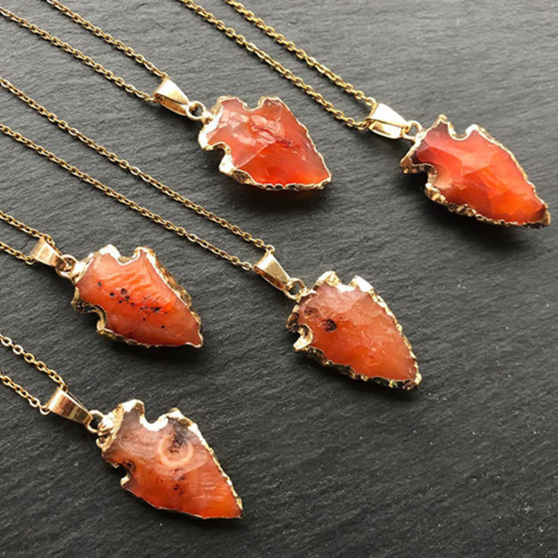Olivenorma Natural Crystal Carnelian Arrowhead Necklace - image 3
