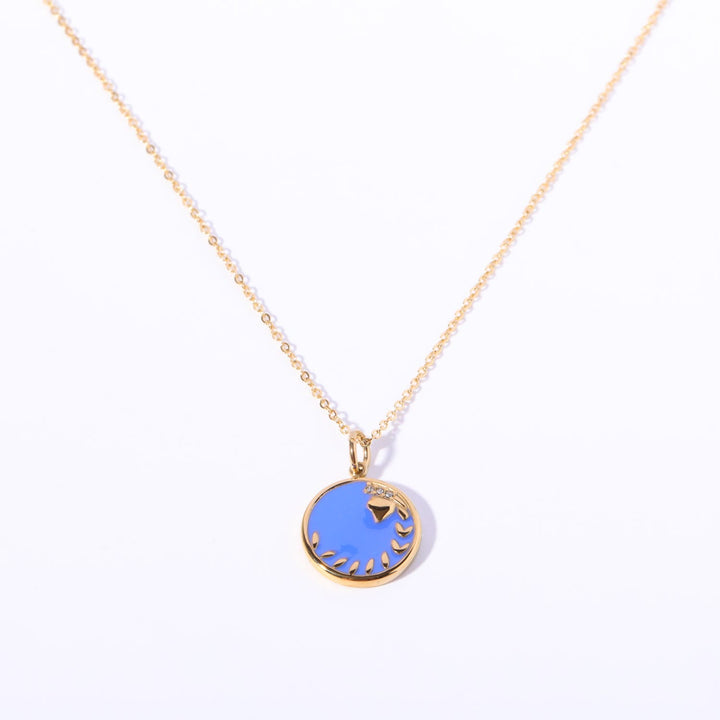 Olivenorma White Zircon Vintage Zodiac Stainless Steel 18k Necklace