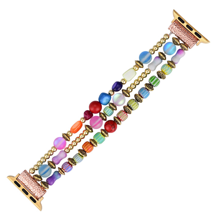 Olivenorma Cat's Eye Stone Beaded Elastic Cord Apple Watch Strap