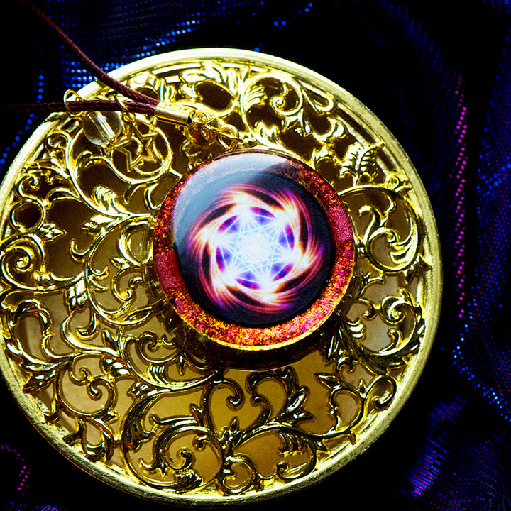 Olivenorma Maelstrom of Metatronic Fire Pendant Orgone Necklace