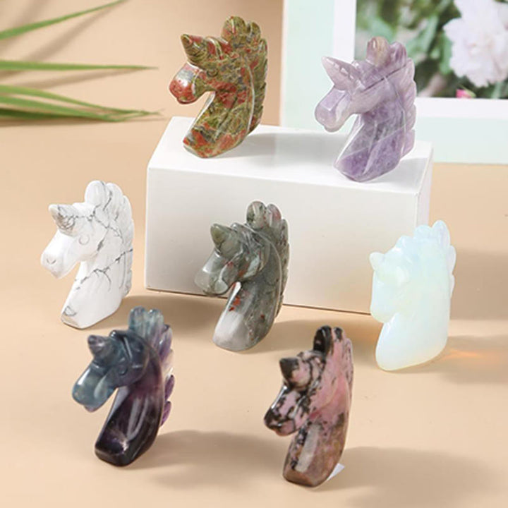 Olivenorma 2Inch Natural Crystal Unicorn Figurine Gemstone Decoration