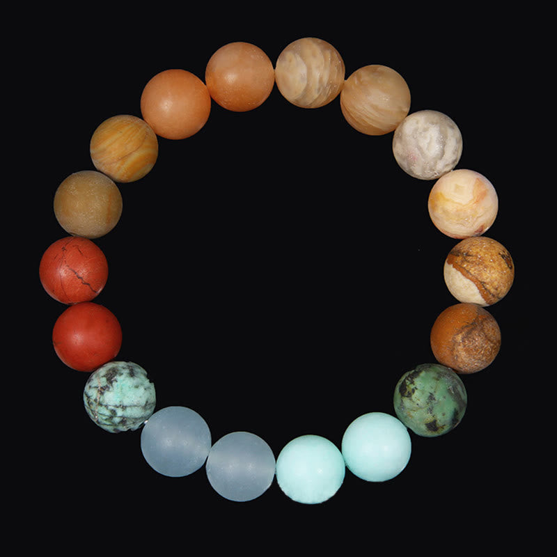 Olivenorma Frosted Natural 10mm Beads Planet Bracelet