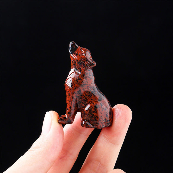 Olivenorma Natural Crystal Little Wolf Boy Gemstone Decoration