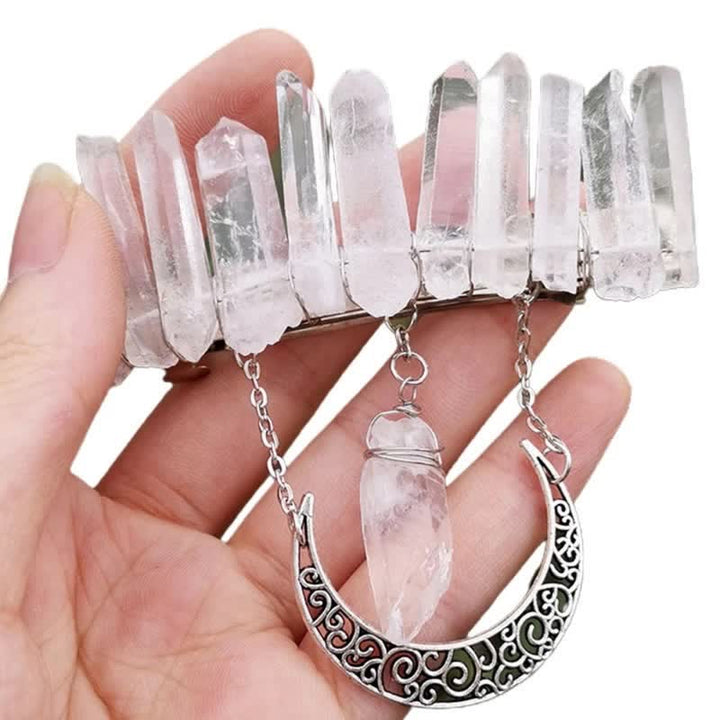 Olivenorma Clear Crystal Cresent Moon Hairpin