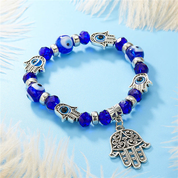 Olivenorma Evil Eye Hamsa Pendant Epoxy Zircon Bracelet