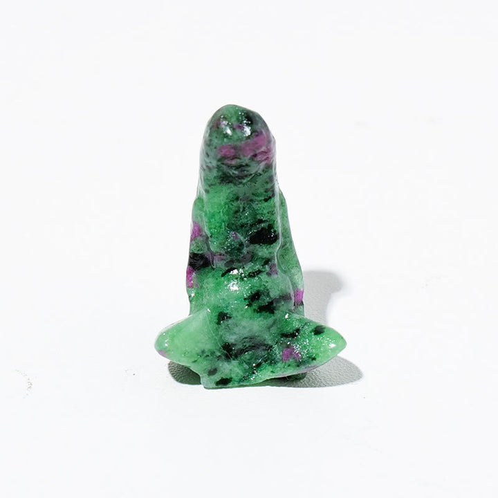 Olivenorma Natural Rough Stone Goddess Gaia Carving Gemstone Decoration - Ruby Zoisite - image 13