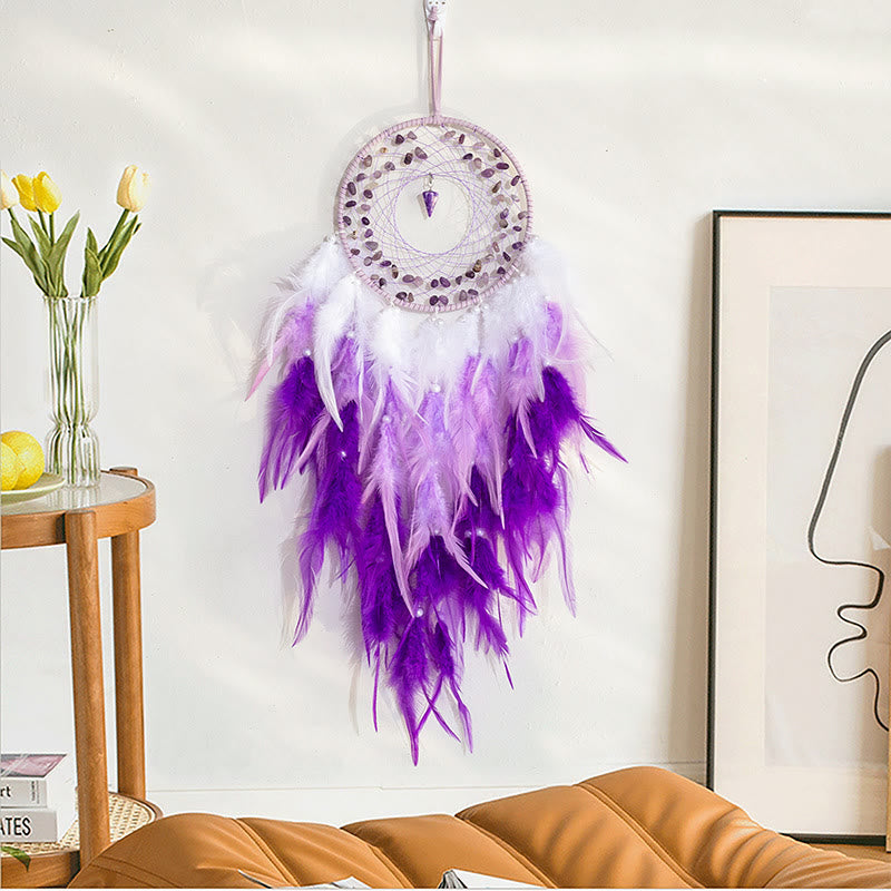 Olivenorma Amethyst Gravel Pendulum Pendant Purple Dream Catcher