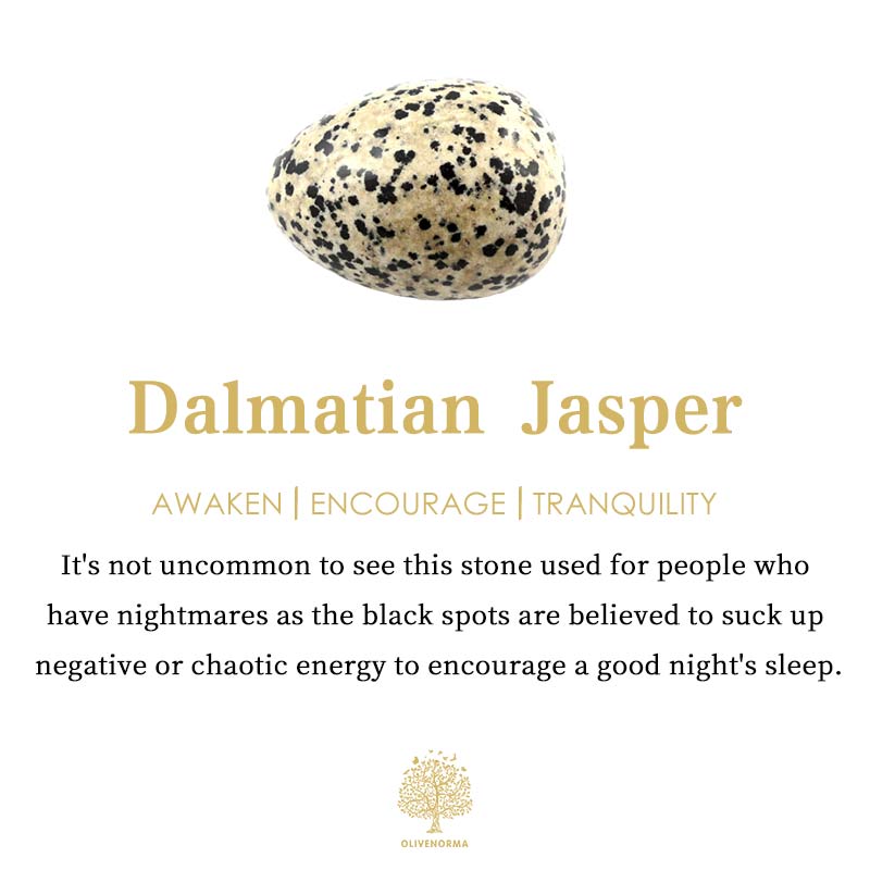 Olivenorma Dalmatian Jasper Heart Protection Worry Stone - image 5