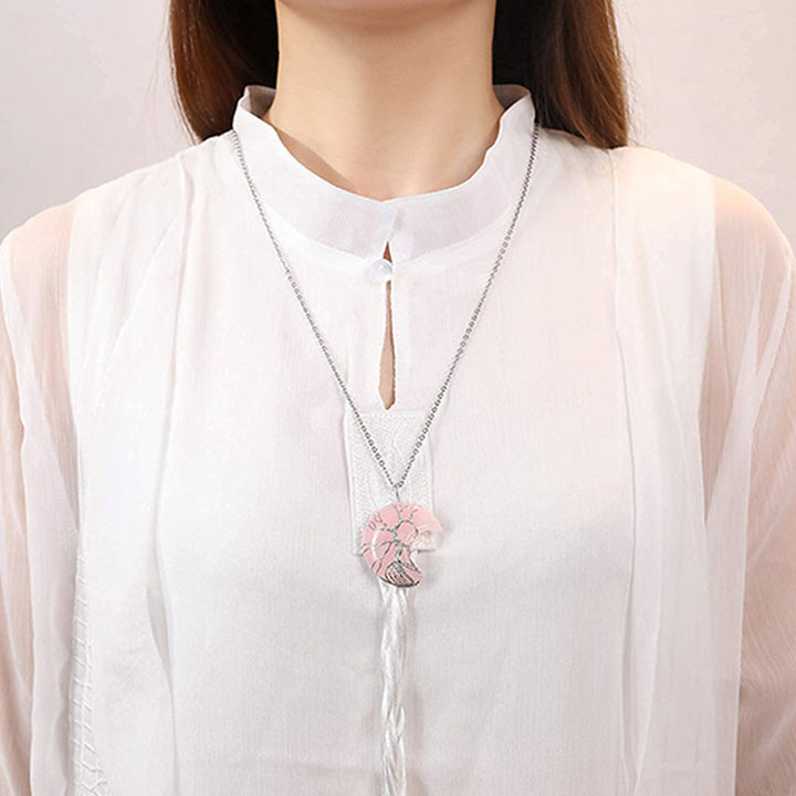 Olivenorma Natural Chakra Moon Necklace