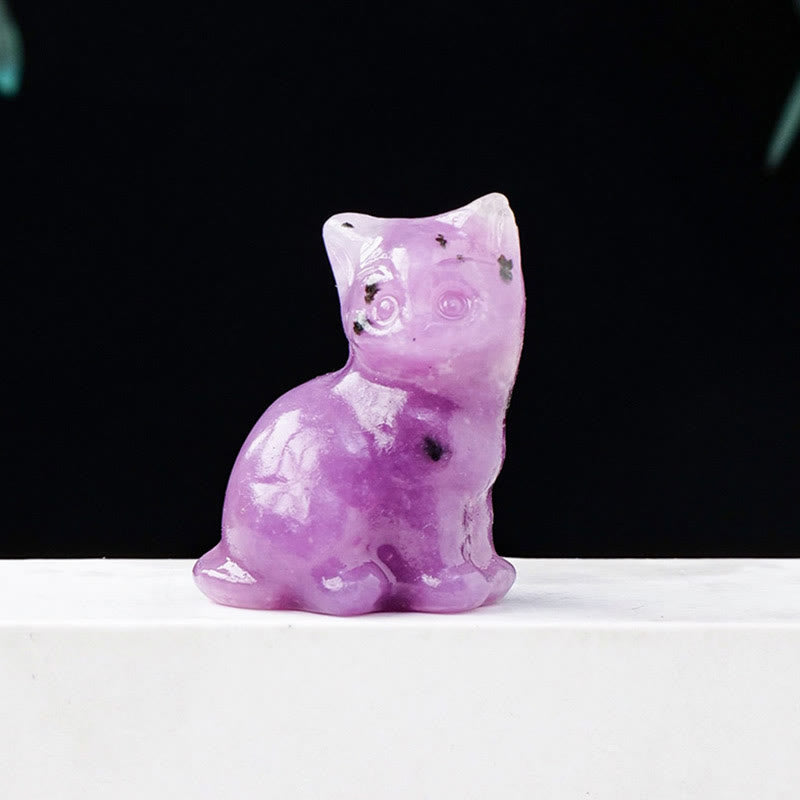 Olivenorma Natural Crystal Lucky Cat Carved Gemstone Decoration - image 36