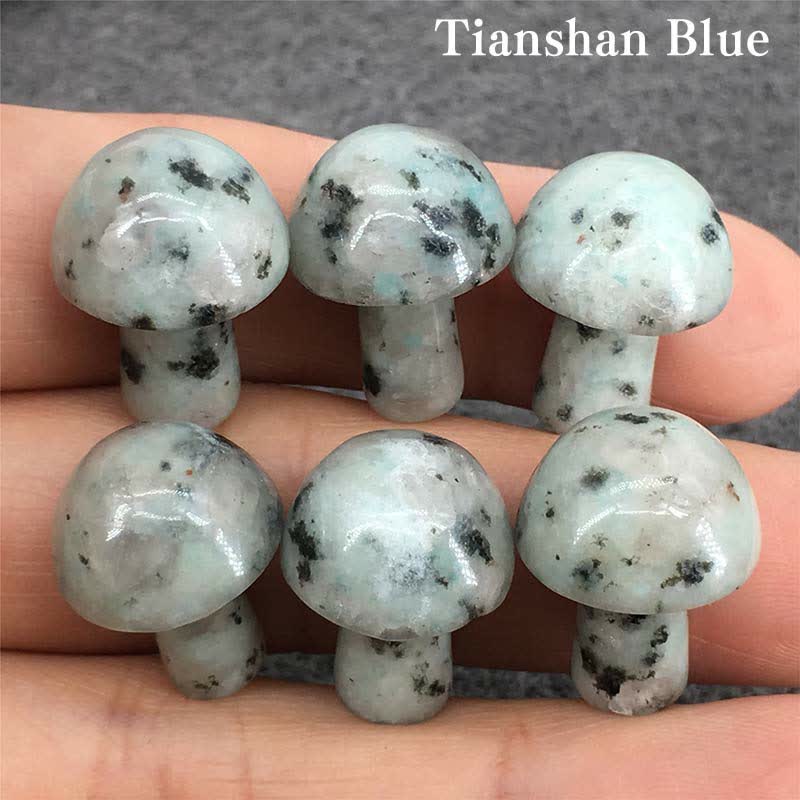 Olivenorma Natural Crystal Mini Mushroom Decoration  - Tianshan Blue - image 10