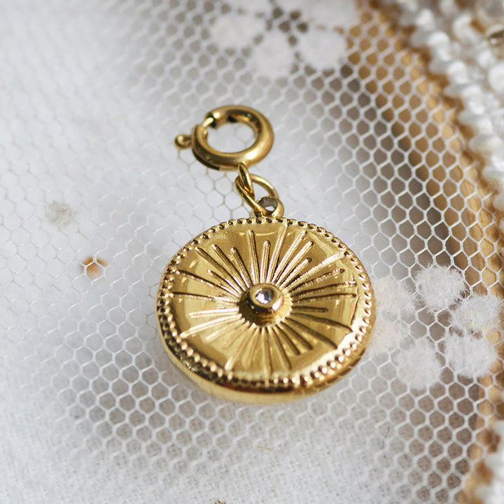 Olivenorma Geometric Round Or Water Drop Crystal Gold Pendant Necklace - Round & White Zircon - Necklace #4 - image 8