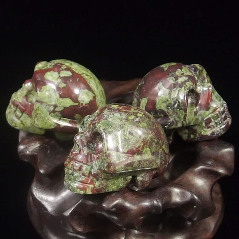 Olivenorma Unakite Crystal Skull Decoration