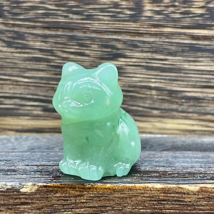 Olivenorma Natural Stone 1.2 Inch Cute Kitten Gemstone Decoration