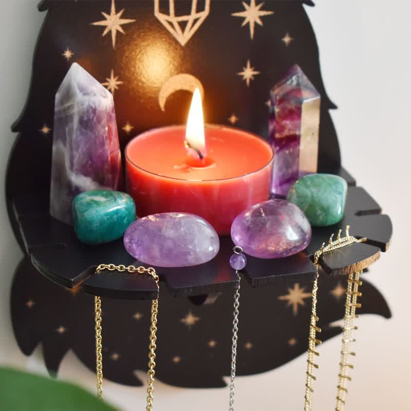 Olivenorma Celestial Wolf Altar Crystal Shelf