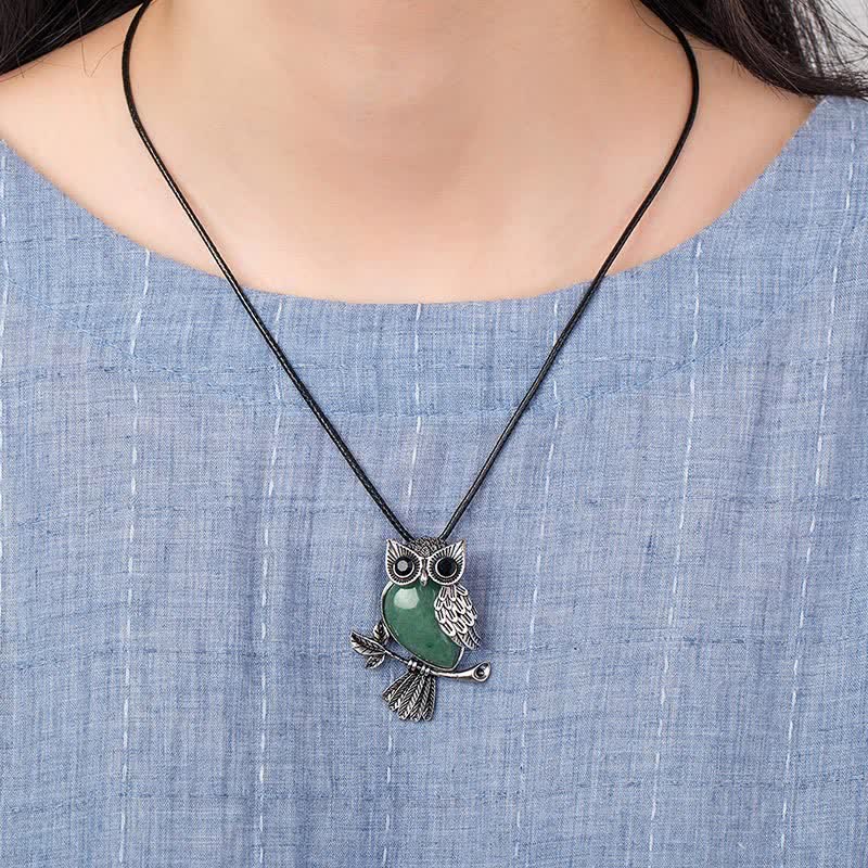 SPIRITUAL ENERGY - Owl Gemstone Necklace with Bracelet Gift Set - image 14