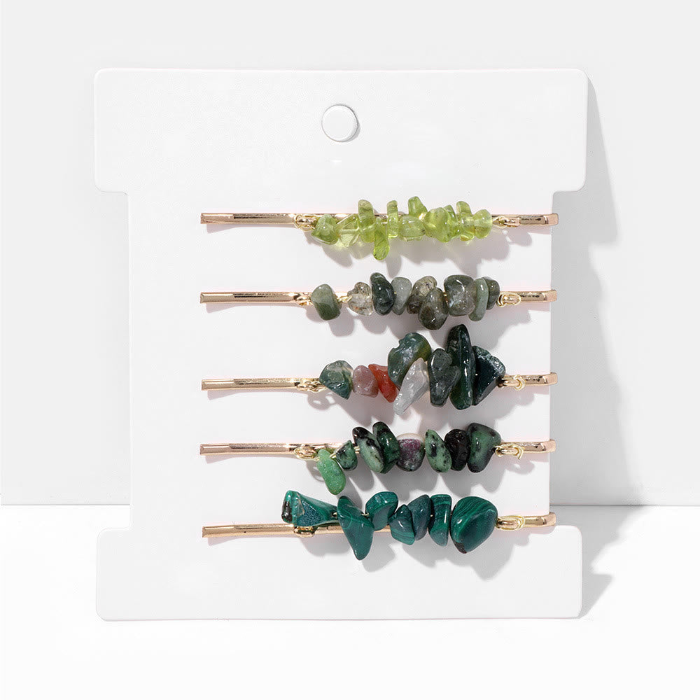 Olivenorma 5Pcs Healing Crystal Hairpin