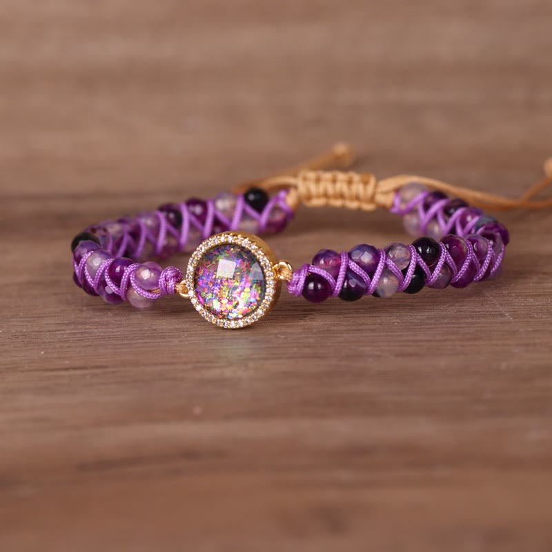 Olivenorma Purple Agate Woven Women's Bracelet