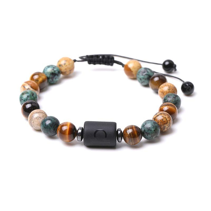 Tiger Eye Picture Jasper Zodiac Bracelet