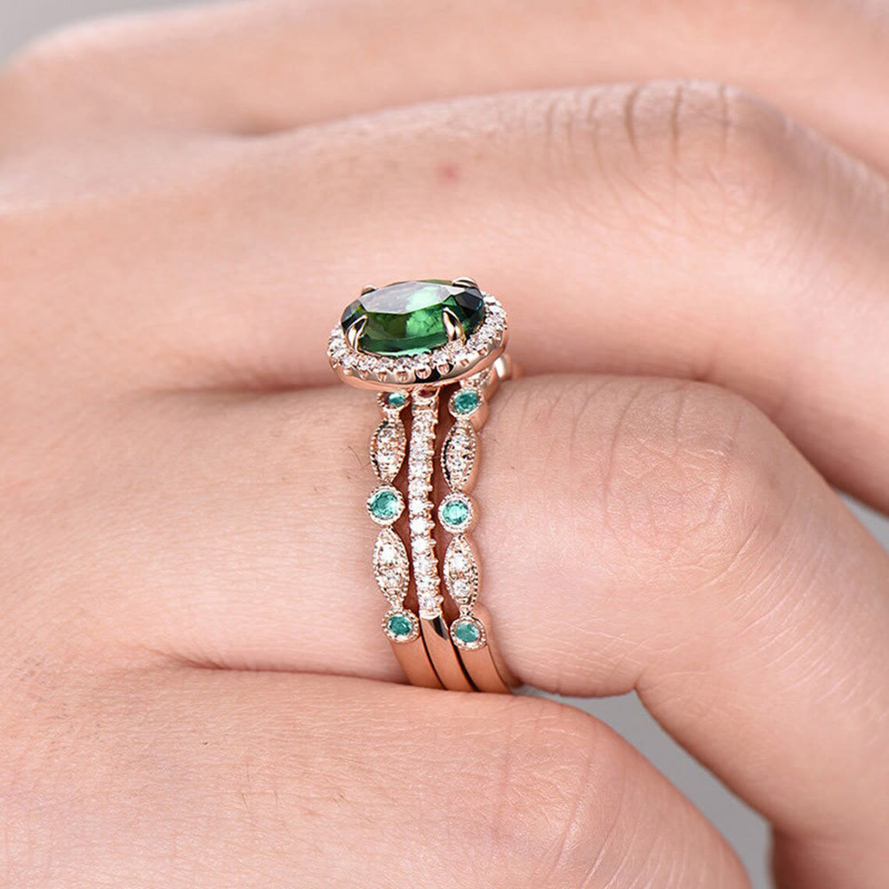 FREE Today: Alexandrite & Emerald 3 - piece Ring - image 6