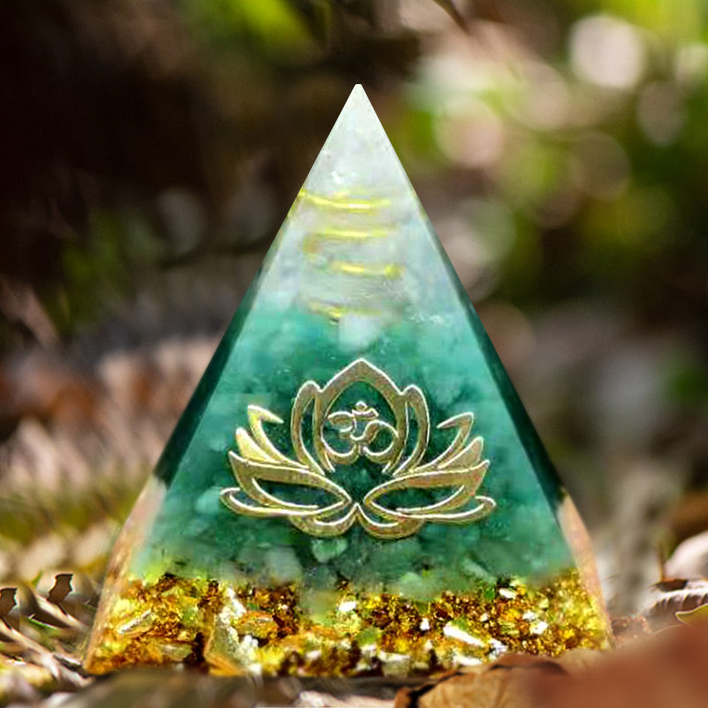 Olivenorma Green Aventurine Lotussy Orgone Pyramid