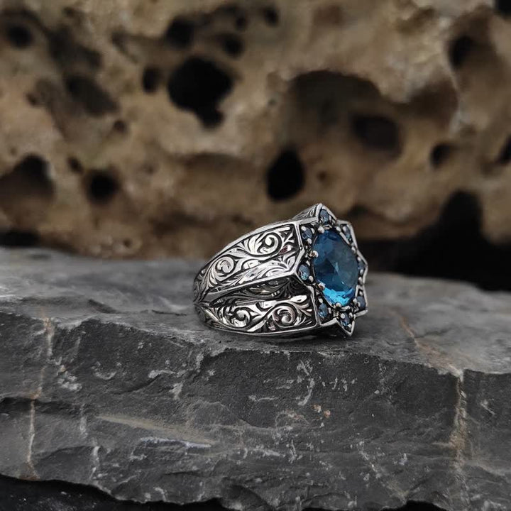 Olivenorma Vintage Octagonal Star Sapphire Ring