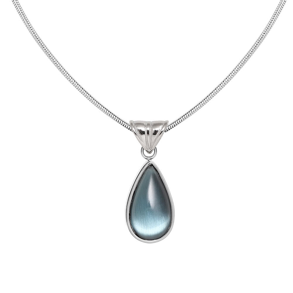 Olivenorma Drop Shape Green Aventurine Aquamarine Pendant Necklace