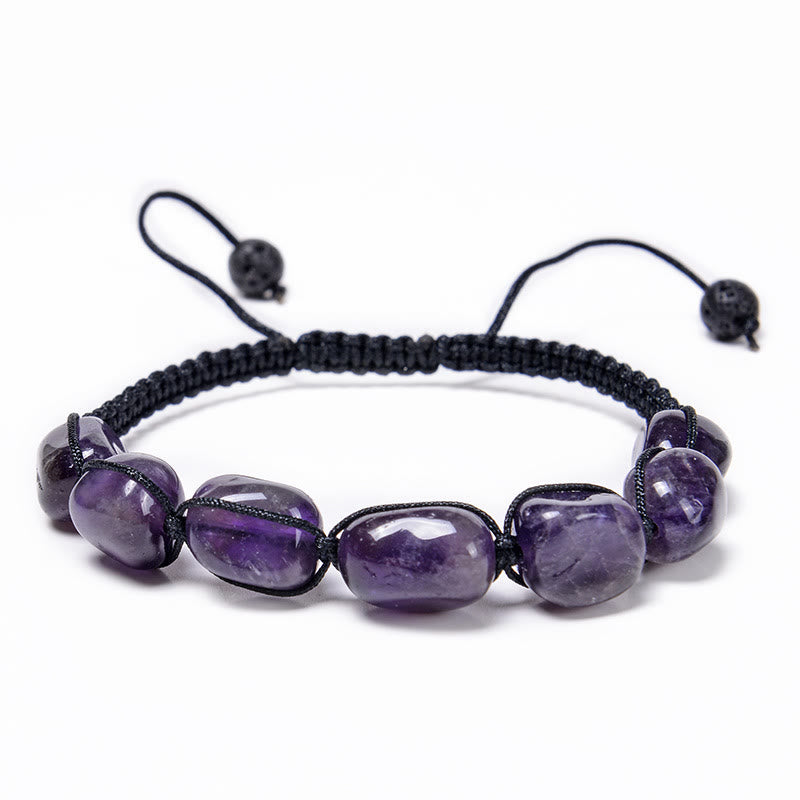 Olivenorma 7 Chakra Crystal Gemstone Bead Braided Wrap Men Bracelet  - Amethyst - image 17