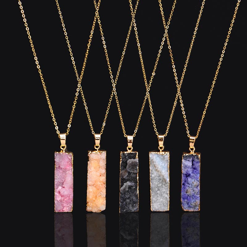 Olivenorma Natural Crystal Stone Necklace