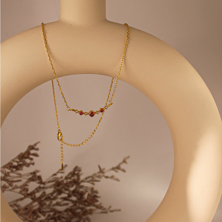 Olivenorma "Symbol of Independence" Garnet Diamond Necklace