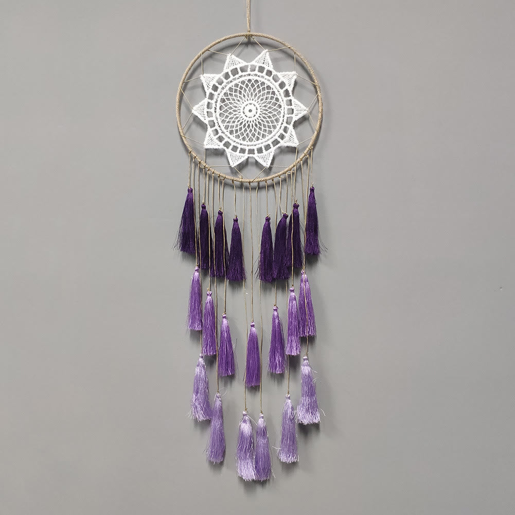 Olivenorma Braided Lace Tassel Pendant Dream Catcher - Purple - image 10