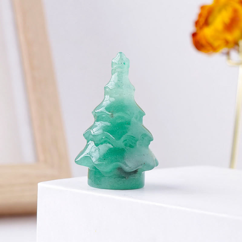 Olivenorma 1pc Natural Crystal Christmas Pine Carving Gemstone Decoration - image 5